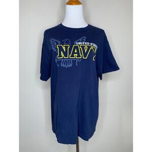 US Navy T Shirt Dark Blue Gold Medium